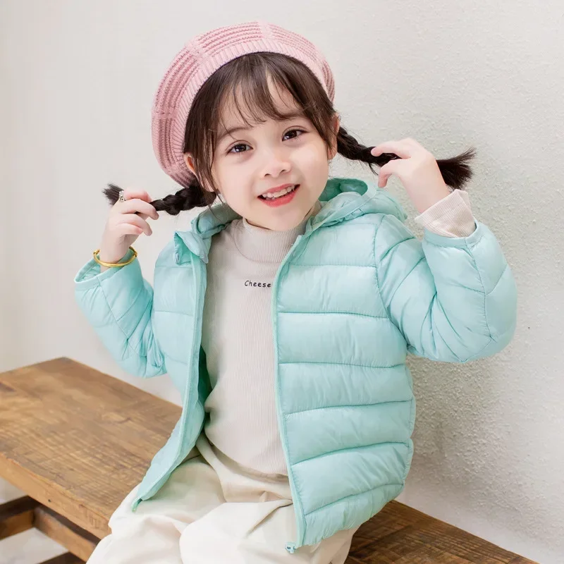 Cute Baby Girls Winter Clothes Kids Light Down Coats with Ear Hoodie Spring Girl Jacket Toddler Children Clothing for Boys Coat