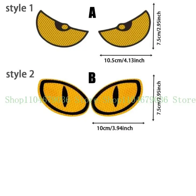 652F 1 Pair Motorbike Decorative Accessories Auto Front Rear Adhesive Sticker Car Motorcycle Devil Eye Reflector Stickers