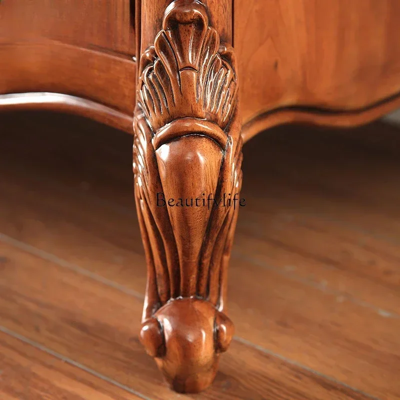 خزانة جانبية أوروبية أمريكية جديدة طراز جديد خزانة شاي من الخشب الصلب ss 8617