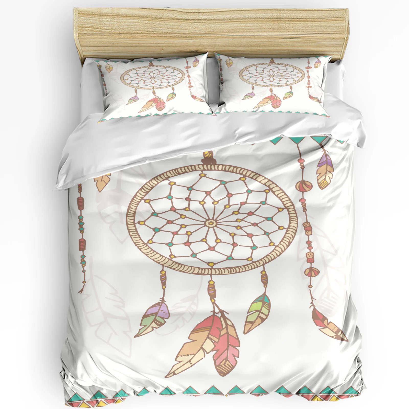 

Dream Catcher Feather Indian Bedding Set 3pcs Duvet Cover Pillowcase Kids Adult Quilt Cover Double Bed Set Home Textile