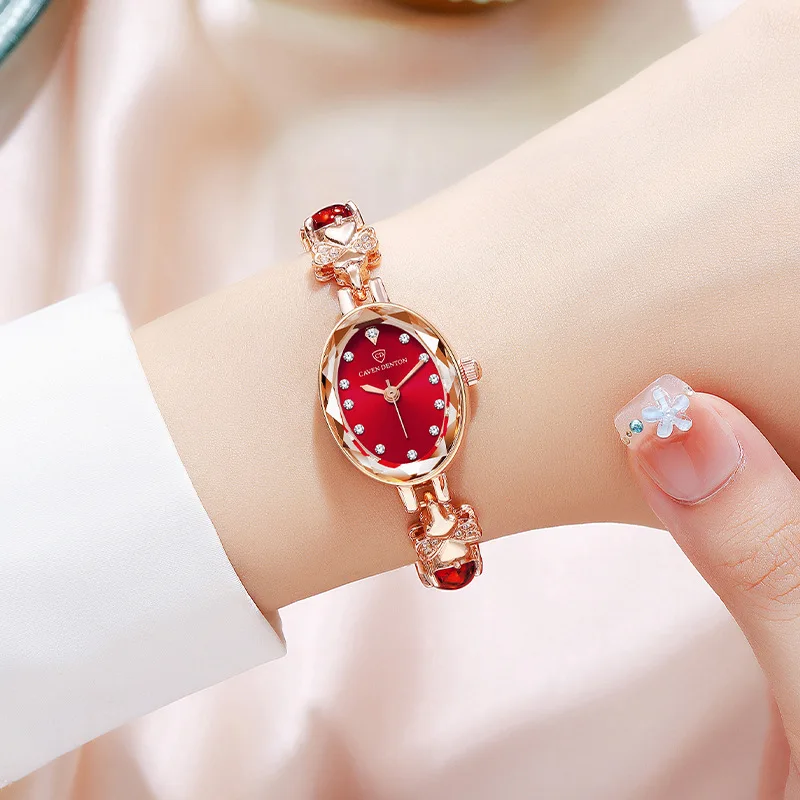 Quartz Watch Ladies Luxury Fashion Hot Sell Diamonds Chain Watch Waterproof Emerald Decoration Bracelet Wrist Watch For Women
