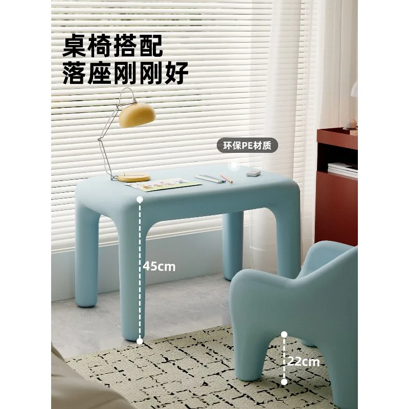 

Children's Table and Chairs Nordic Household Children's Small Chair Dopamine Creative Writing Small Bench