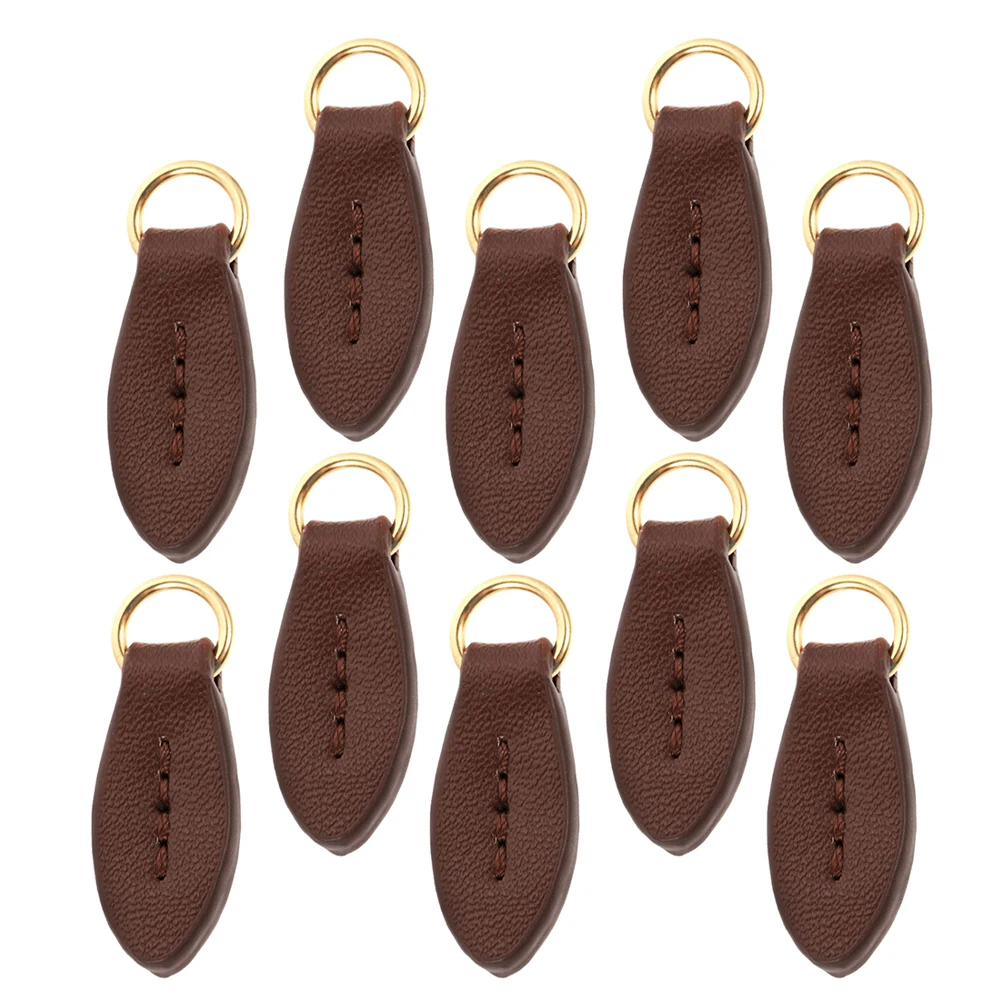 

10Pcs Leaf Shaped Zipper Pulls Stylish Bag Backpack Suitcase Parts Replacement Purse Zipper Pull Replacement Brown