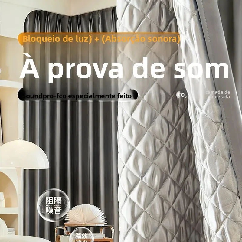 Cortina à prova de vento, cortinas blackout à prova de som para sala de estar, janela, inverno térmico, cortina para quarto, inverno