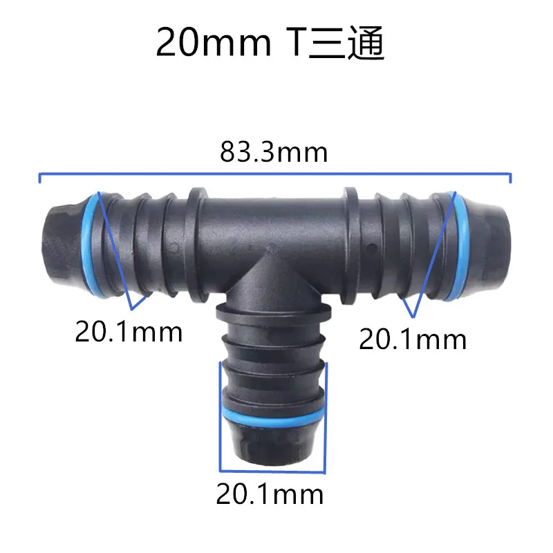 

20mm universal plastic Tee connector general auto Fuel line quick connector T fittings two pcs a lot