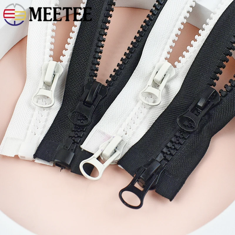 

60-300cm 5# 8# Resin Zipper for Jacket Open-end Single/Double Slider Zippers Luggage Zips Repair Kit DIY Bags Sewing Accessories