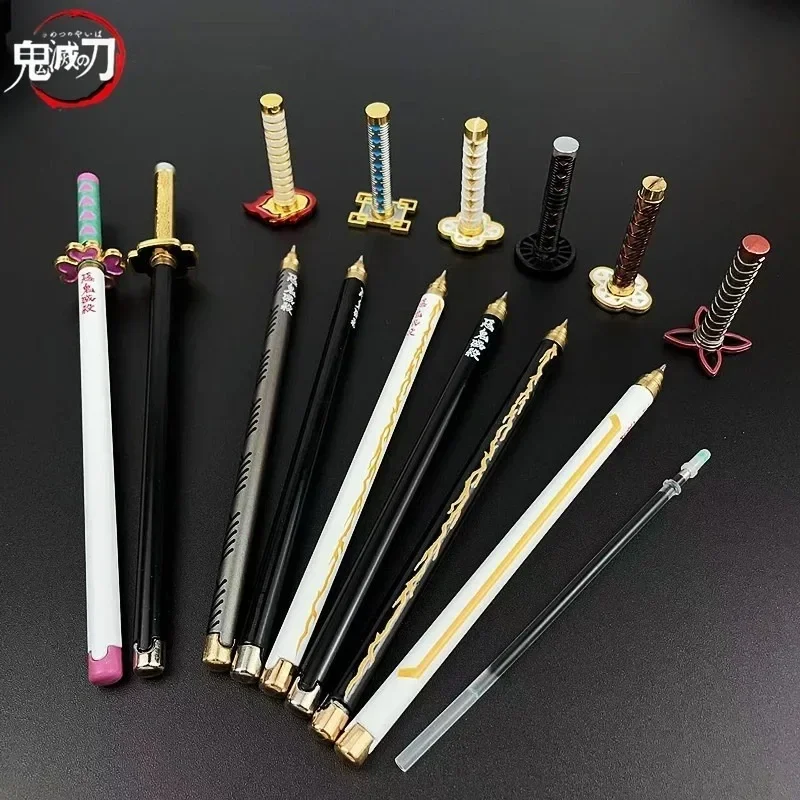 HEISSER TIPP: 20cm Japan Anime Demon Slayer Modell-Gelstift mit schwarzer Nachfüllung – Cosplay-Requisite, Schülergeschenk, Waffen-Schwert, Geburtstagsgeschenk