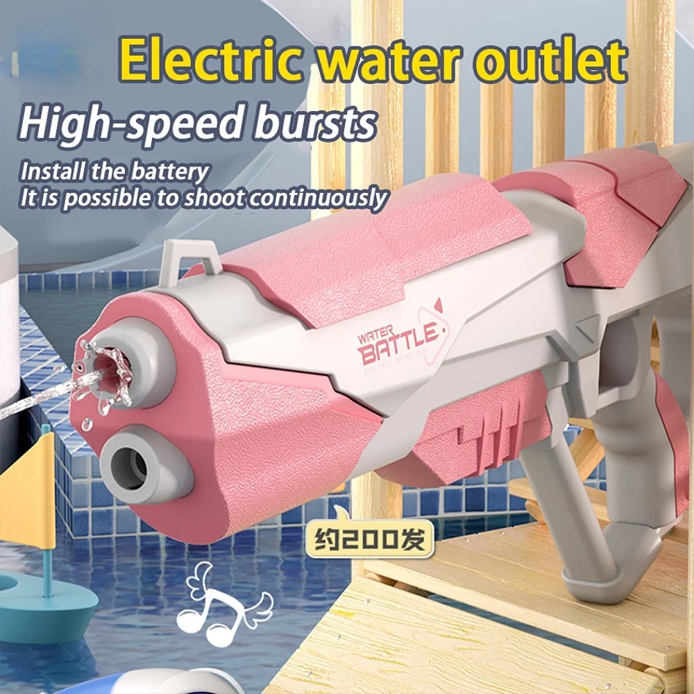 Pistola de agua eléctrica para niños, juguete con ráfagas de alta presión, carga fuerte, rociador automático de agua, pistolas de juguete