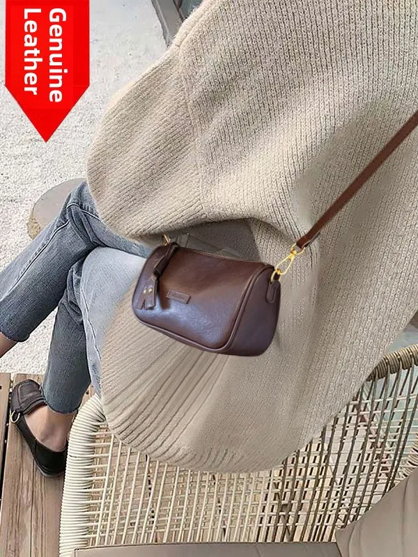 

Hong Kong Ultra ular Crossbody Bags Women's 2025 New Luxury Small ence High-End Feeling Genuine Leather Pillow Bags