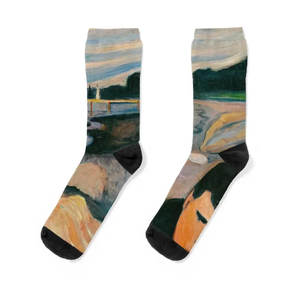 

EDVARD MUNCH - Melancholy 1892 Socks Thermal man winter designer brand Women's Socks Men's