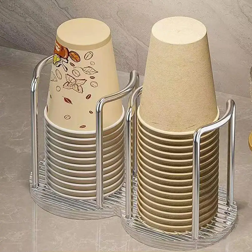 1Pcs Rack Shelf Disposable Paper Cup Holder with Longer Stick Acrylic Water Tea Cups Dispenser Home Organizer Luxury