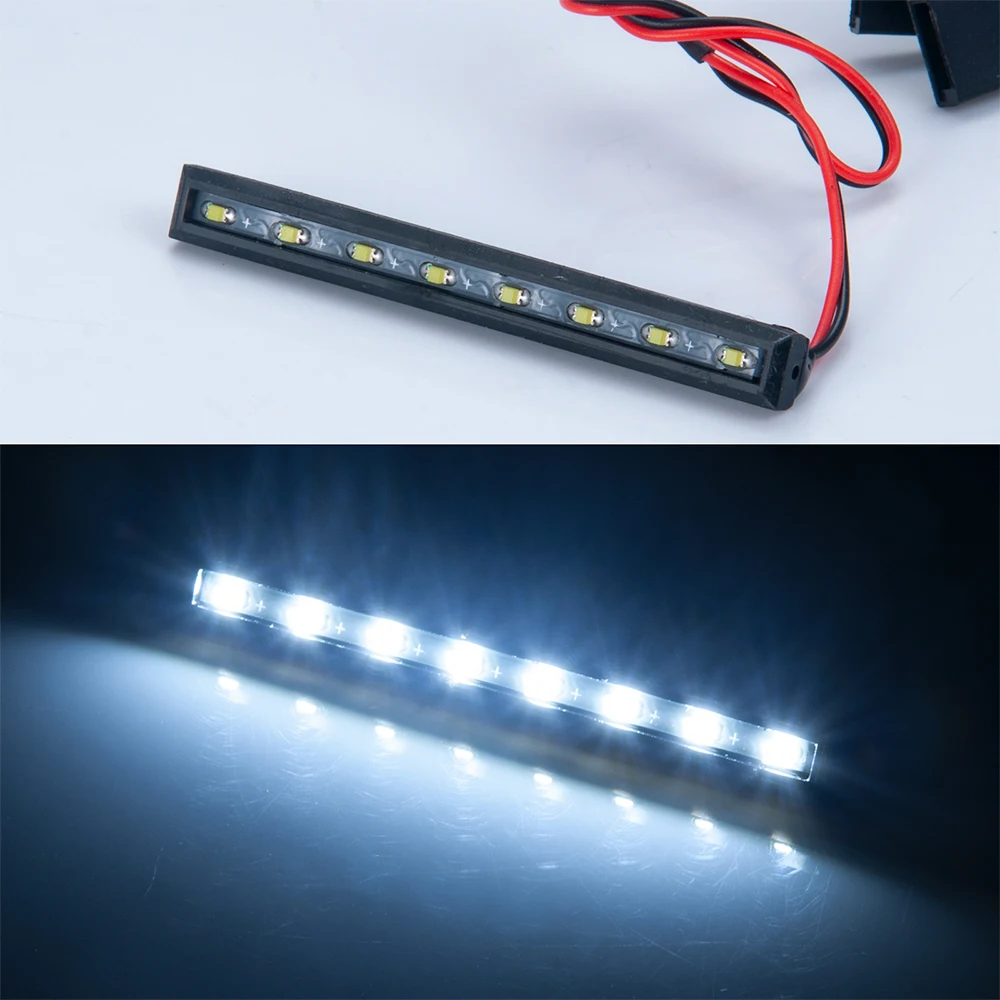 MIBIDAO Metalen Dakbagagerek met LED-lichtbalk voor Axiale SCX24 AXI00005 Jeep Gladiator 1/24 RC Crawler Auto Model Upgrade Onderdelen