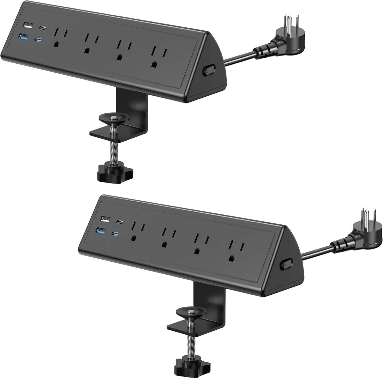 

Desk Clamp Power Strip with 20W Fast Charging, 4 USB Ports, Surge Protector for Home Office (Black, 6FT)