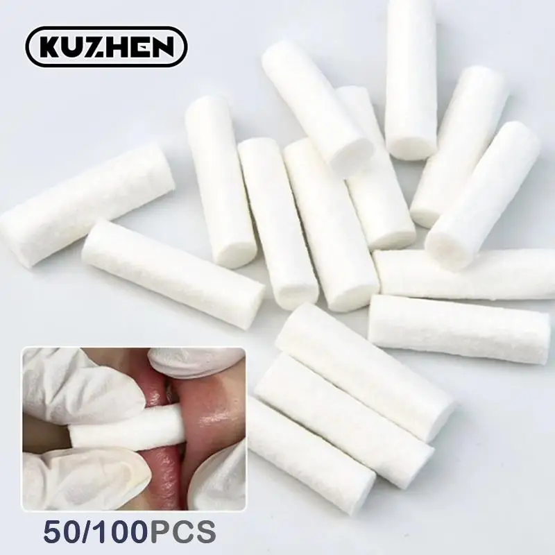 50/100PCS Disposable Lip Tattoo Skin Stretching Cotton Stick With Box Semi-Permanent Makeup Lip Embroidery Blush Recovery Tools