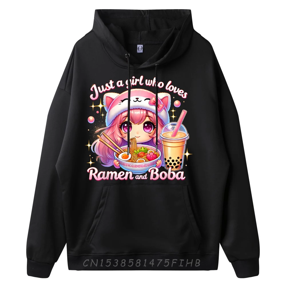 Just a Who Loves Ramen and Boba Kawaii Japan Anime Sweatshirts Tshirts Men HOLIDAYS