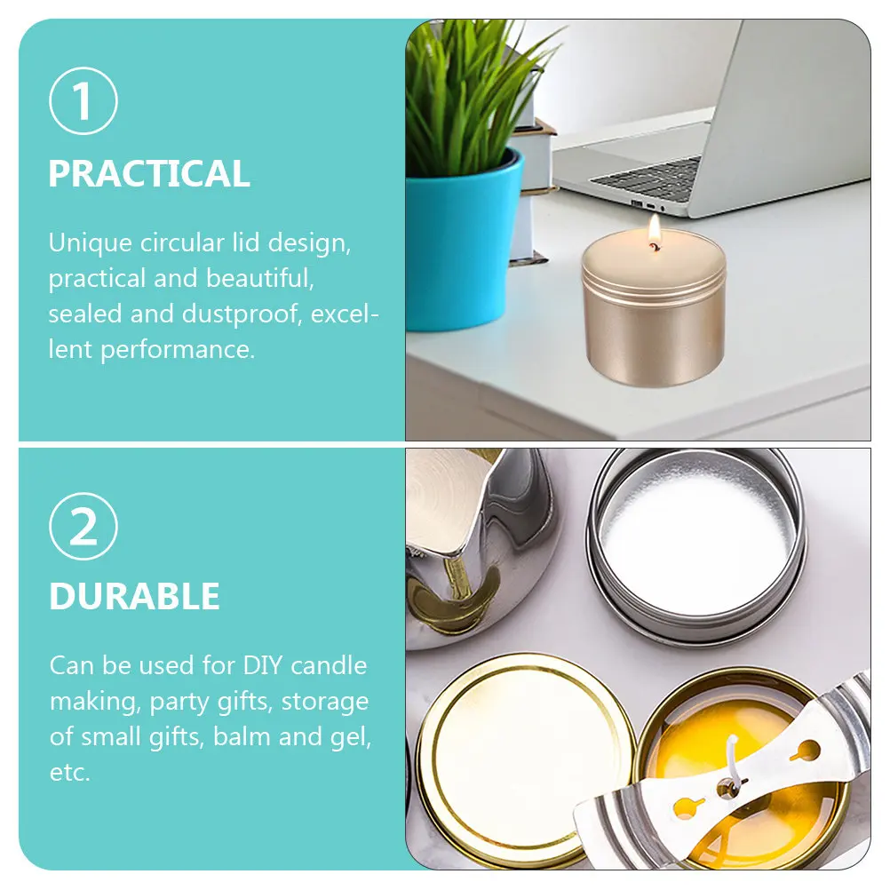 6Pcs Aluminum Jars DIY Making Containers Empty Cream Ointment Storage Tanks for Christmas Wedding Party