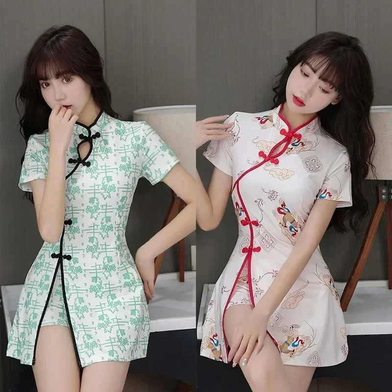 Vintage chiński tradycyjny technik do masażu stóp poprawia garnitur Cheongsam kobiety sukienka Qipao lato są spodnie ochronne