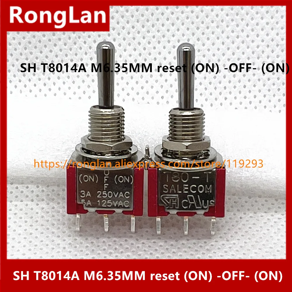 

T8014A single double reset NO-OFF-NO trigger small toggle switch M6.35 shaking his head rocker switch T80-T Taiwan SH-50pcs/lot