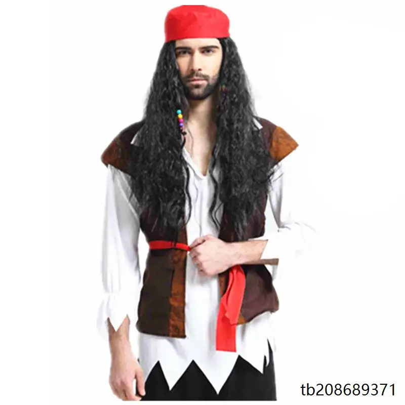 زي قراصنة الهالوين للنساء، طقم قراصنة الكاريبي، فستان للنساء، سترة للرجال، زي تقليدي للعروض المسرحية #3
