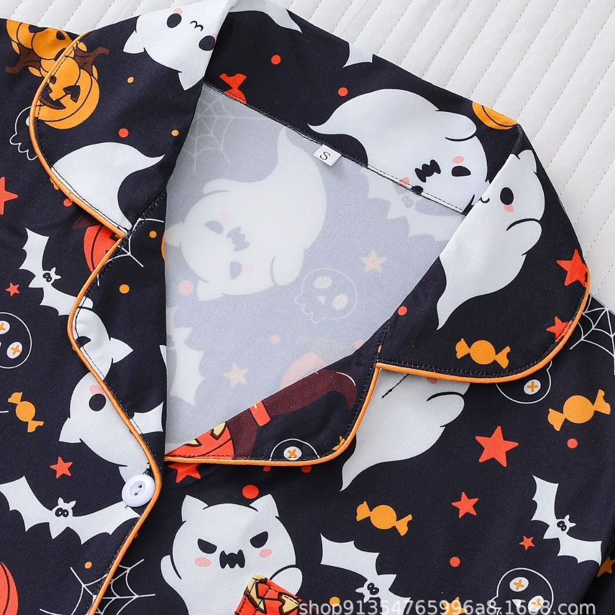 Halloween Women Pajama Set Autumn Collar Comfortable Pajama Set Sleepwear for Women