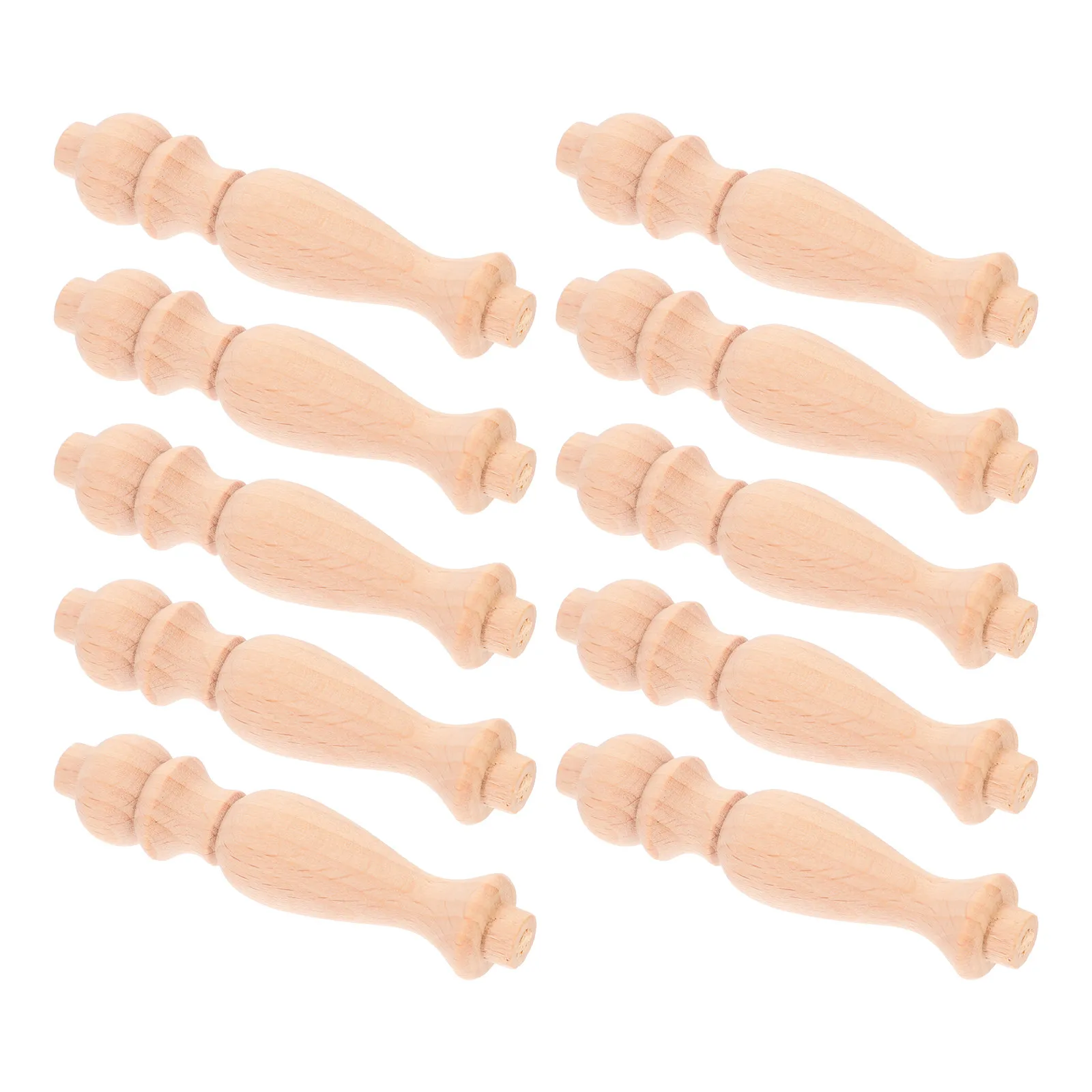 

10Pcs Wood Spindles Unfinished Solid Wood Decorative Balusters for Staircase Wine Cabinet Furniture Craft Projects