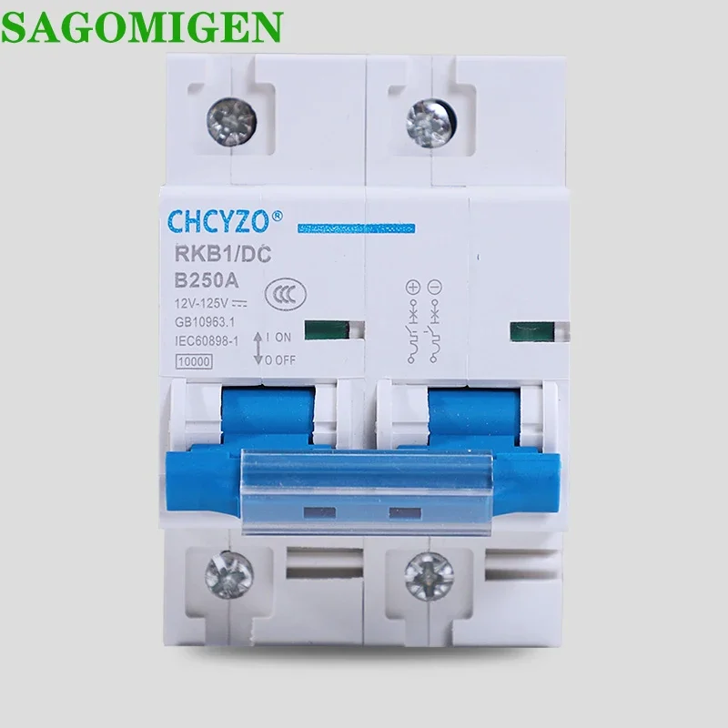 1P 2P DC 120V Circuit Breaker Solar Mini Circuit Breaker 80A 100A 125A 150A 200A 250A DC MCB for PV System DC Circuit Breaker