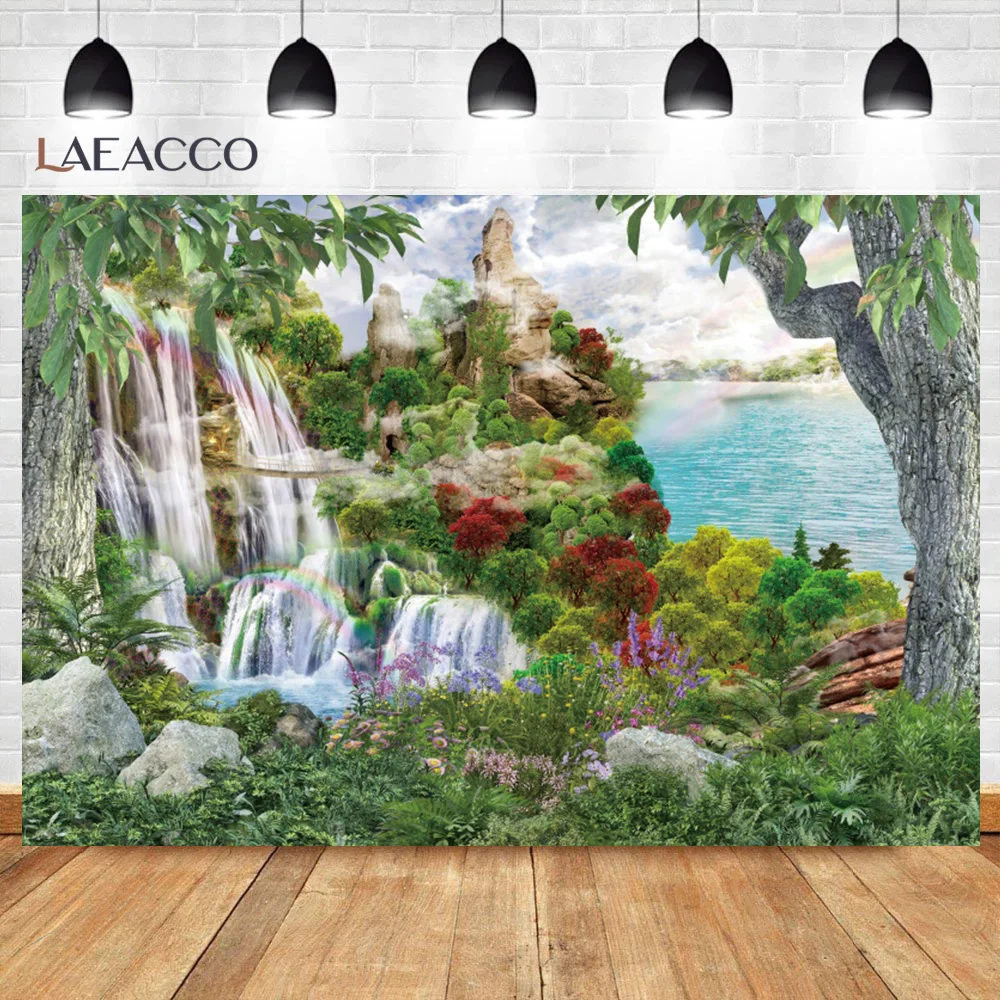 المناظر الطبيعية حديقة خلفية ، العشب الأخضر الأزهار ، حديقة الربيع المشهد ، الغابات التصوير خلفية ، غرفة المعيشة الديكور