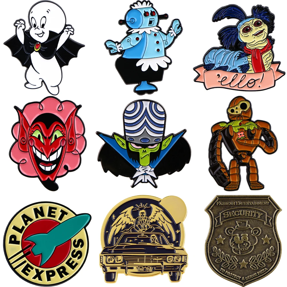 Cartoon Bear Monster Brooches for Clothing Metal Enamel Pins Men Women Lapel Pins for Backpack Jeans Badges Jewelry Accessories