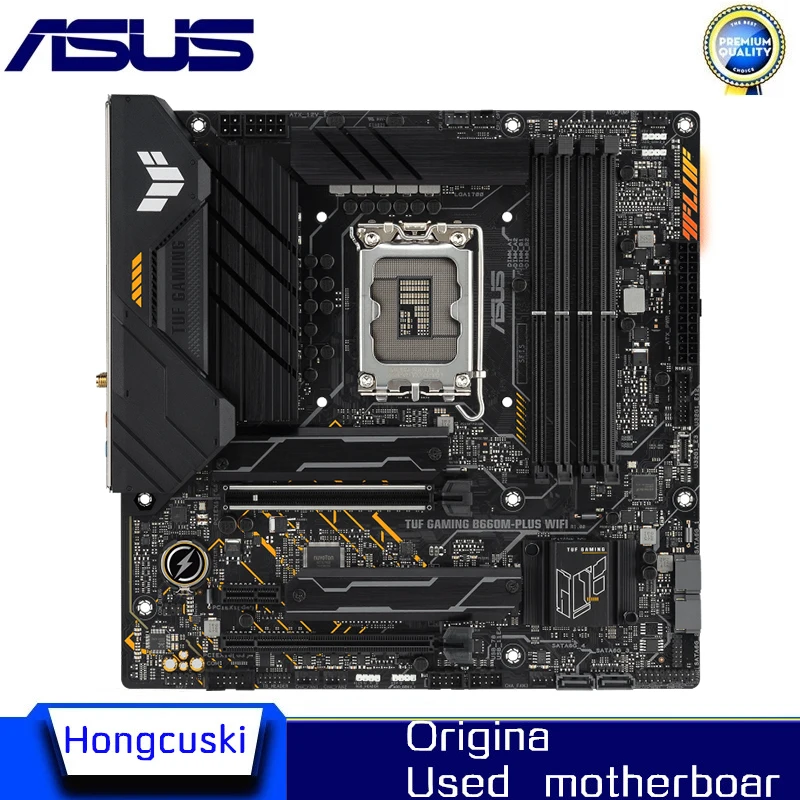 Used B660M For ASUS TUF GAMING B660M-PLUS WIFI LGA 1700 DDR5 Motherboard B660 Supports CPU i5 10400f i3 12100f 12400f