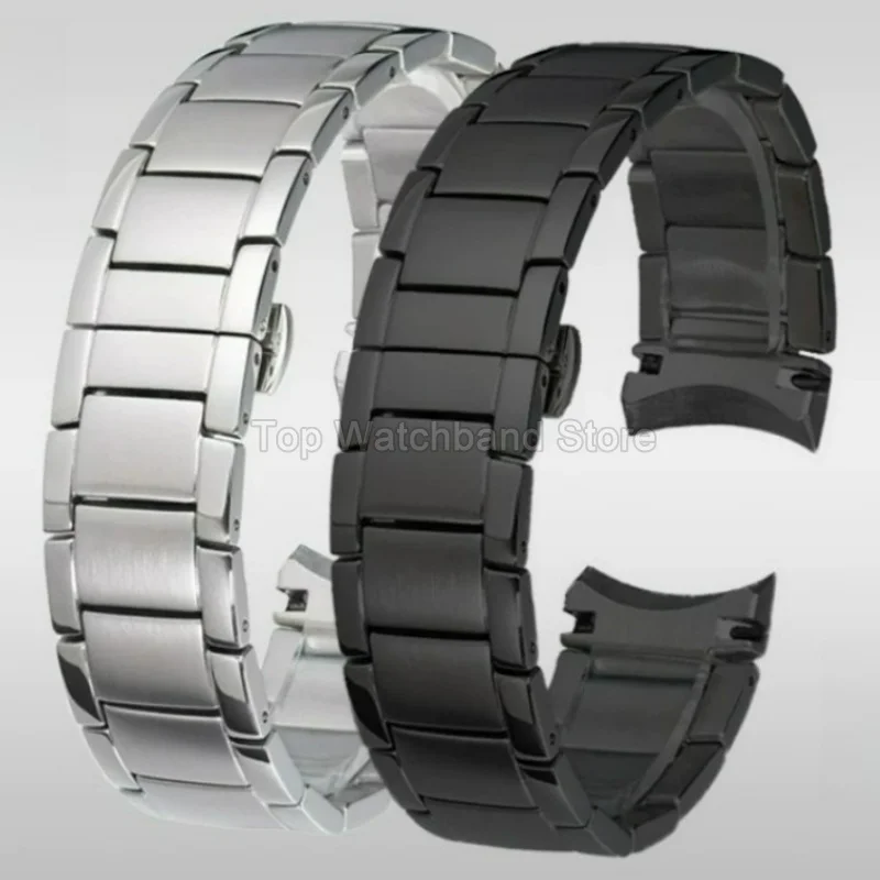 Solid Stainless Steel Watch Bracelet for Armani AR2447/2448/2434/2432/2433 Exquisite Steel Watchband with Butterfly Buckle