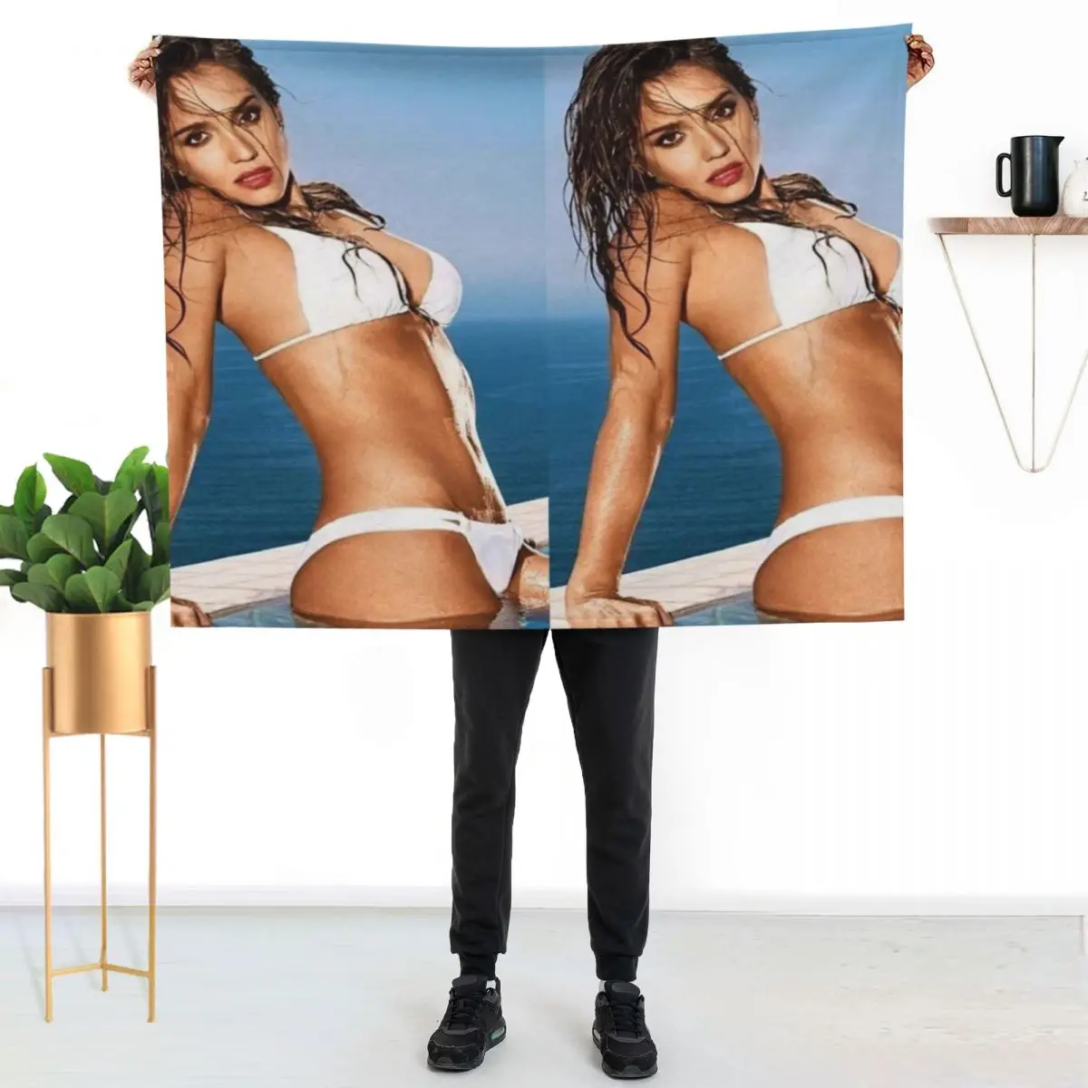 

jessica alba sexy Throw Blanket Cozy Sofa Blanket for TV Watching Napping