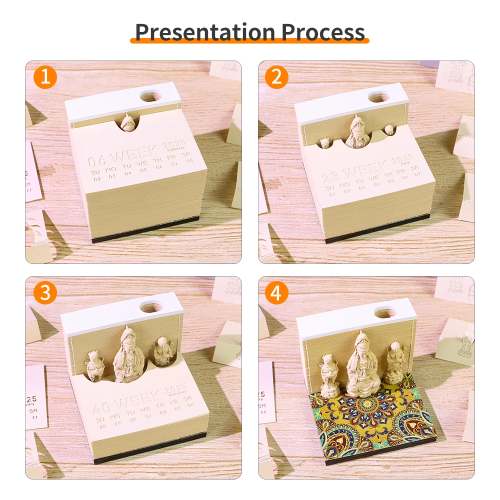 Novel Gift 3D Block Note Pad 2026 Calendar Memo Paper Notes Desktop Stationery Note Paper Model Small Gifts For Guests