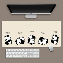 Schattige Panda Werkdag Muismat Grote Computer Kantoor Spel Tafelmatten XXL Rubber Antislip Gaming Toetsenbord Muismatten Lange Bureau Pads