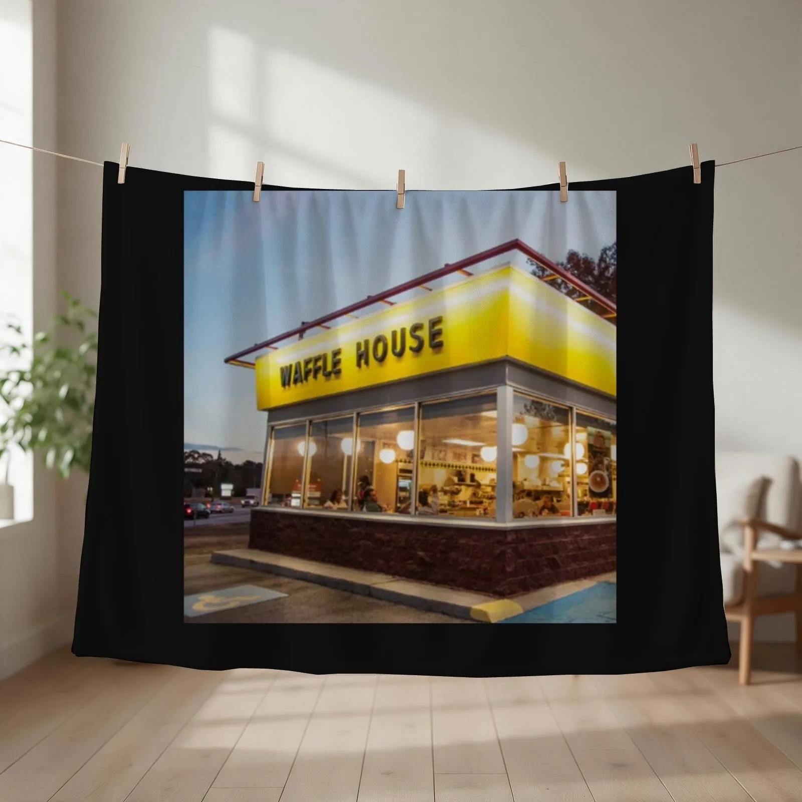 waffle house sign Throw Blanket Bed linens Fashion Sofas Soft Beds Summer Blankets