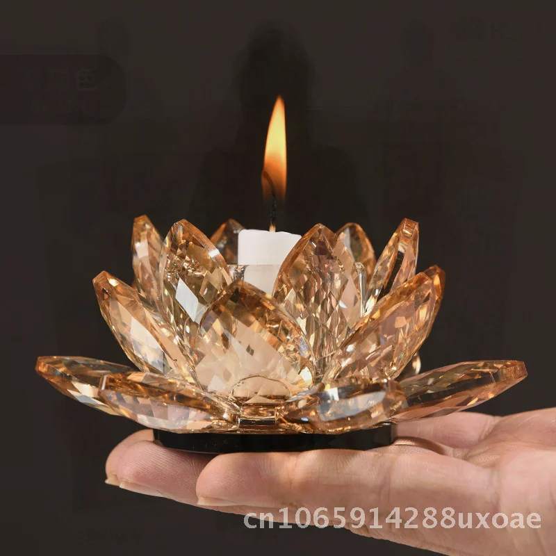 

Factory direct crystal lotus Buddha lotus office counter porch living room decoration Chinese wholesale