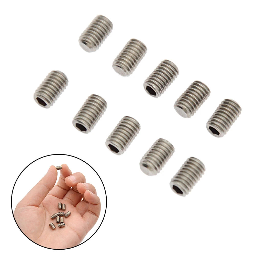 M5 Grub Screws Surfboard Fins 0.8cm/0.3inch Heigth 10 Pieces Accessories High Quality Stainless Steel Brand New