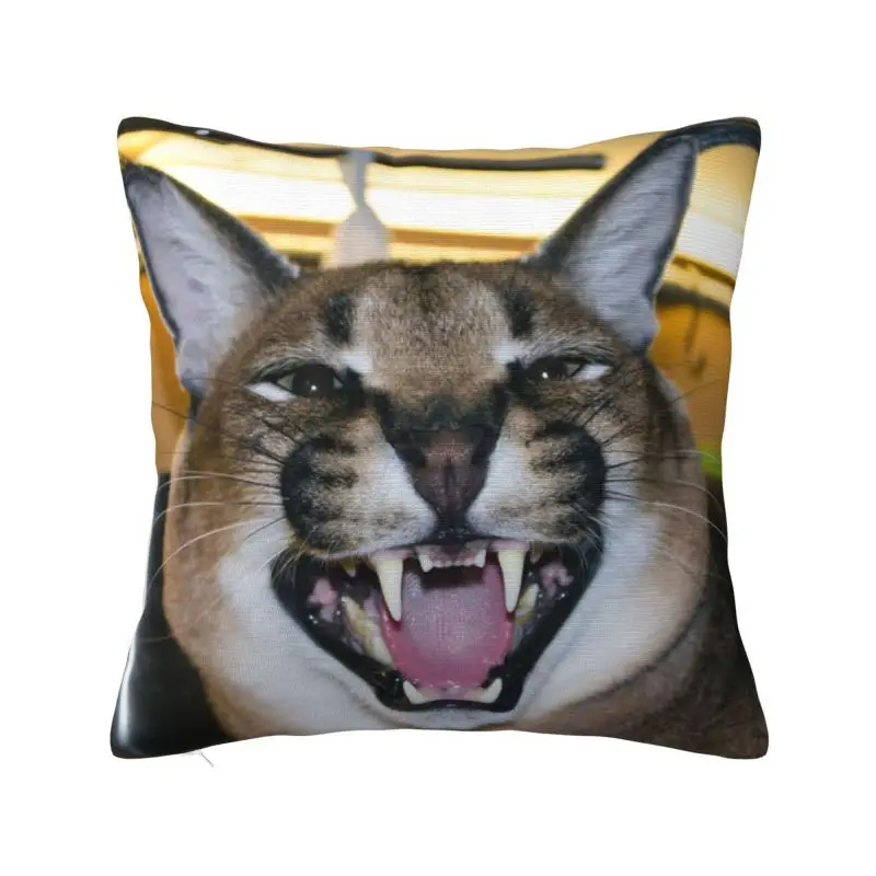 

Big Floppa Caracal Cat Funny Meme Pillow Living Room Decoration Cute Cushion Decoration Salon Square Pillowcase