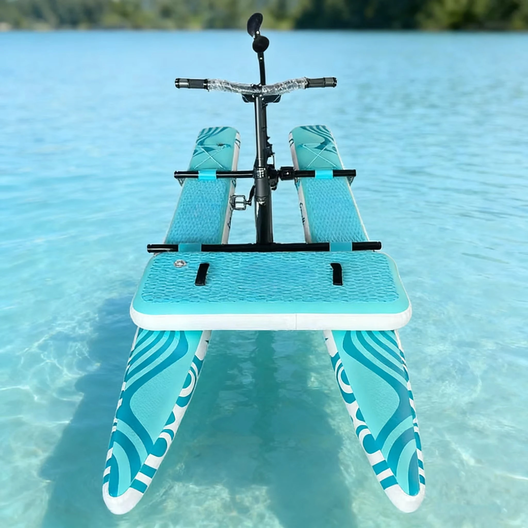 Favorite 2026 New Inflatable Water Bike Leisure Foot Pedal Boats Floating Bicycle for Water Sports