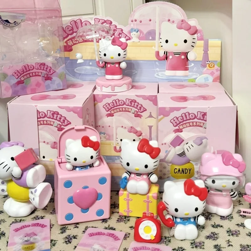 

Подлинные персонажи Sanrio, пробуждение сигнала, серия фигурок, слепая коробка, кавайная кукла Hello Kitty, украшение для комнаты, очаровательная игрушка в подарок