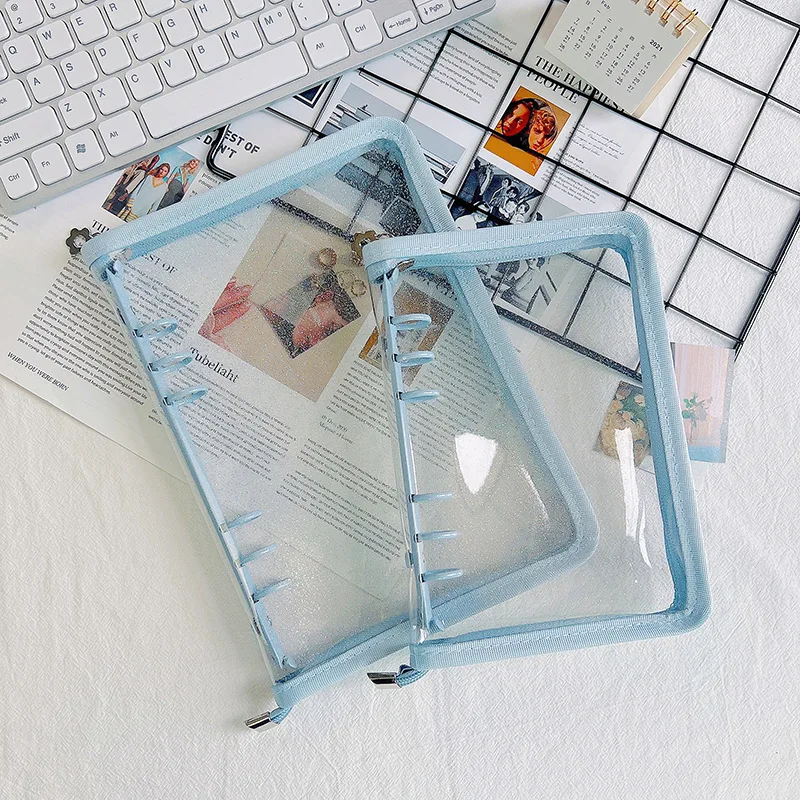 A5 A6 Zipper Binder Photo Card Collection Book Postcard Organizer Diary Notebook School Stationery