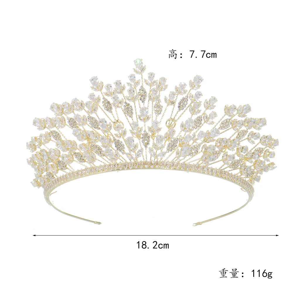 New luxury Baroque Alloy Rhinestone Crown Wedding Dress Wedding Banquet Bride Crown Accessories 268296