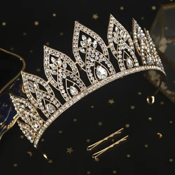 Noble Queen Luxury Rhinestone Crown Fashion Baroque Crystal Hairband Headpiece Bridal Wedding Jewelry Hair Accessories