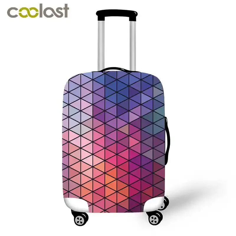 Geometric Travel Bag Cover Patchwork Suitcase Protective Cover Triangle Shape Luggage Case Protector Portable Travel Accessories