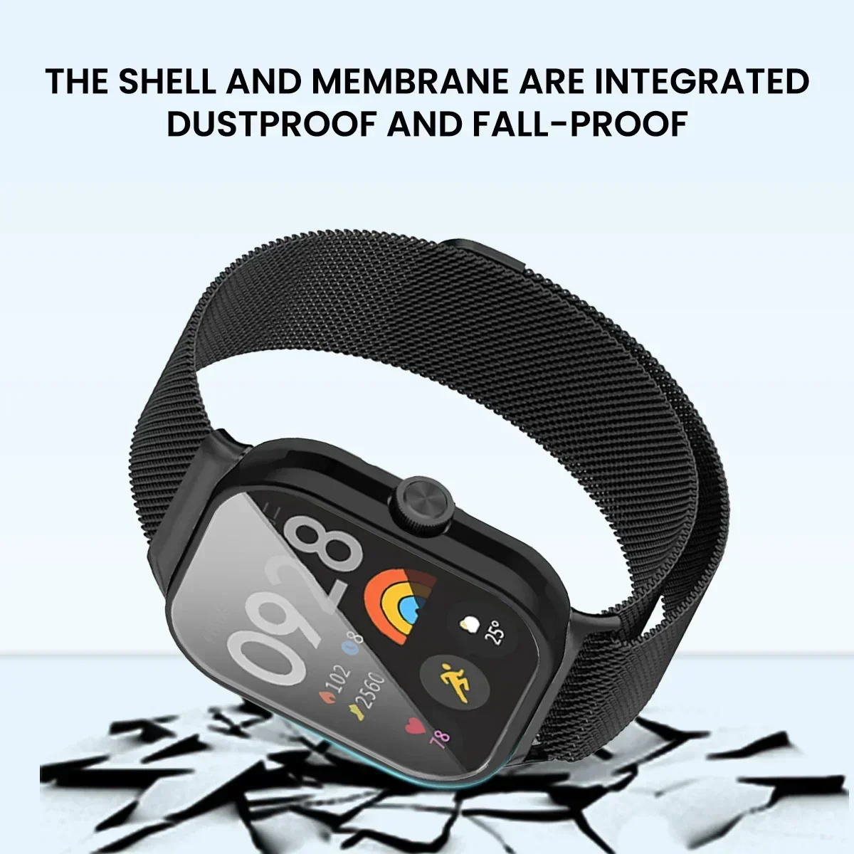 Milanese Loop for Xiaomi Redmi Watch 4 Metal Strap Watch4 TPU Case Screen Protector Soft Film Replacement Magnetic Watchband image 4