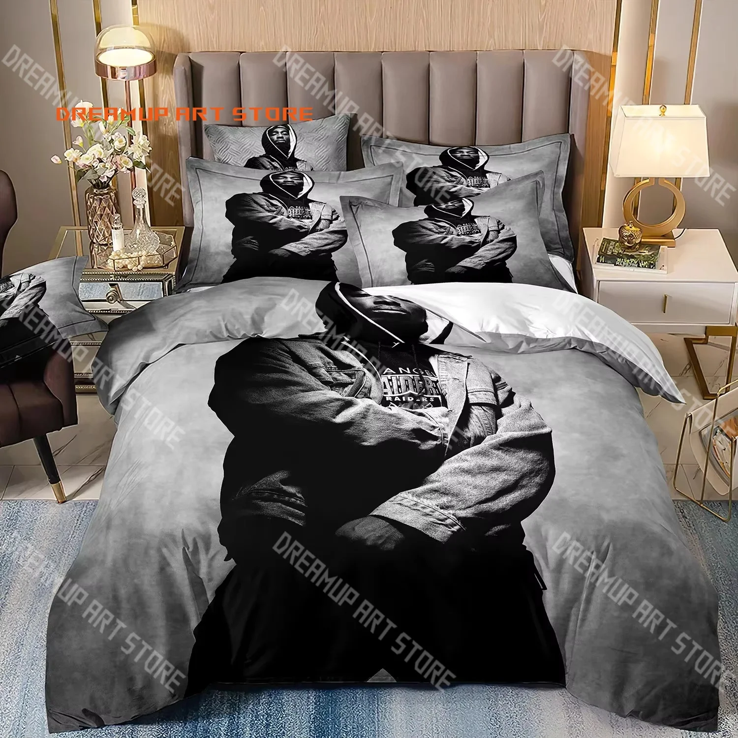 2026 3D Print 2Pac Tupac Amaru Shakur Bedding Set Single Twin Full Queen King Size Bed Set Adult Kid Bedroom Duvetcover Set