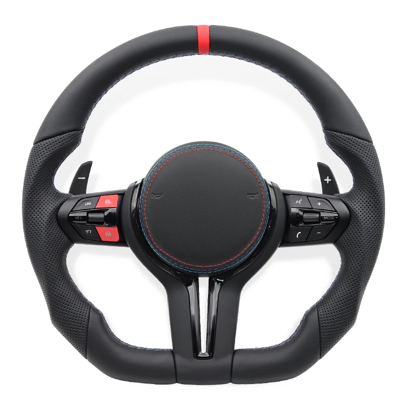 

Кожаный руль M Sports Napa для BMW F10 F20 F30 F32 F07 F01 F80 E46 E60 E90 M3 M4 M5 M6 Руль Автомобильные аксессуары