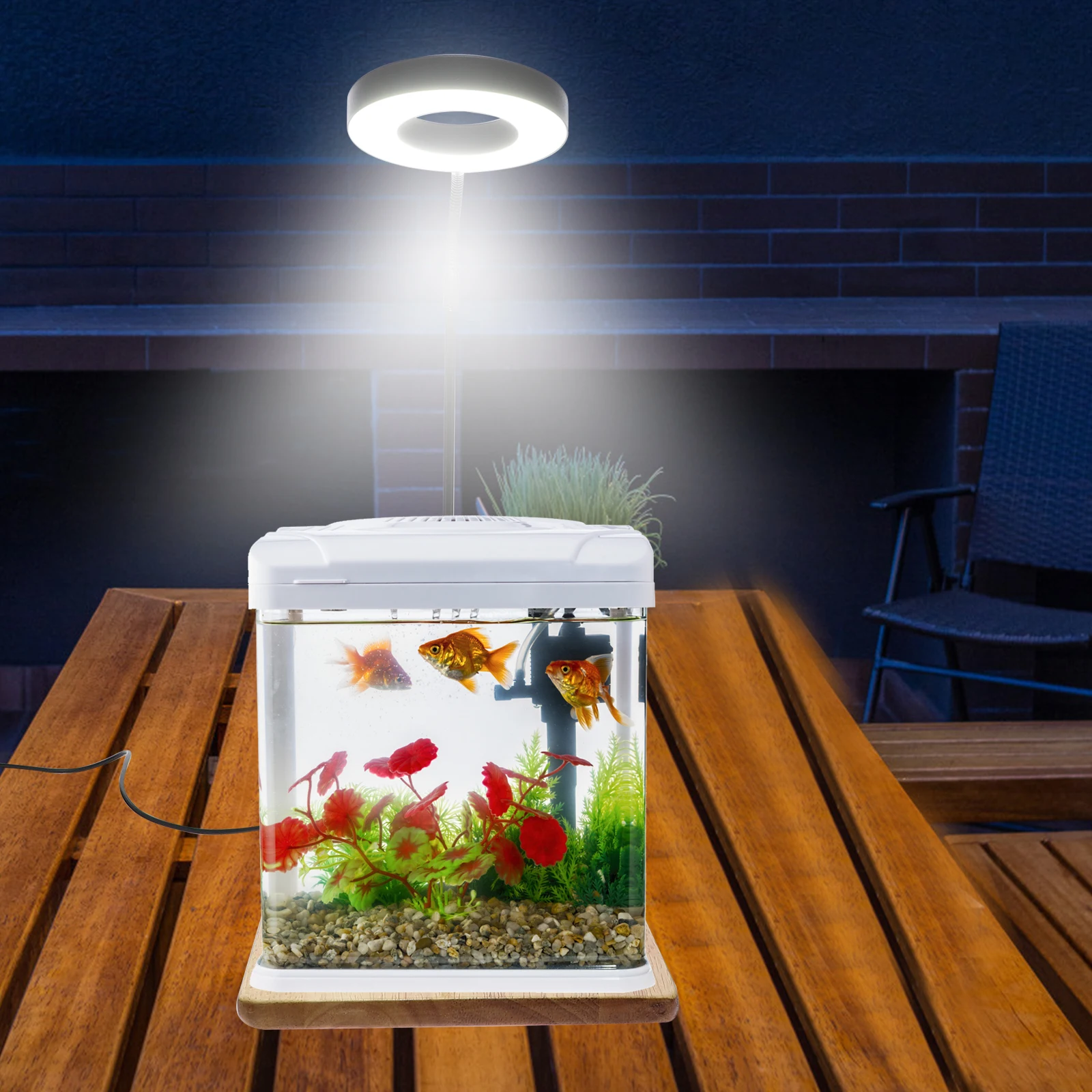Luz LED de acuario de alto brillo para plantas de pecera, luz LED de cultivo alimentada por USB, iluminación de relleno de césped y agua en maceta