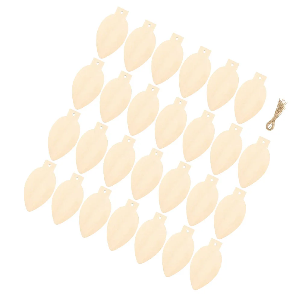 

1Set Wooden Light Bulb Slice Xmas Festival Hanging Ornament DIY Wood Cutouts Craft Supplies Christmas Tree Decoration