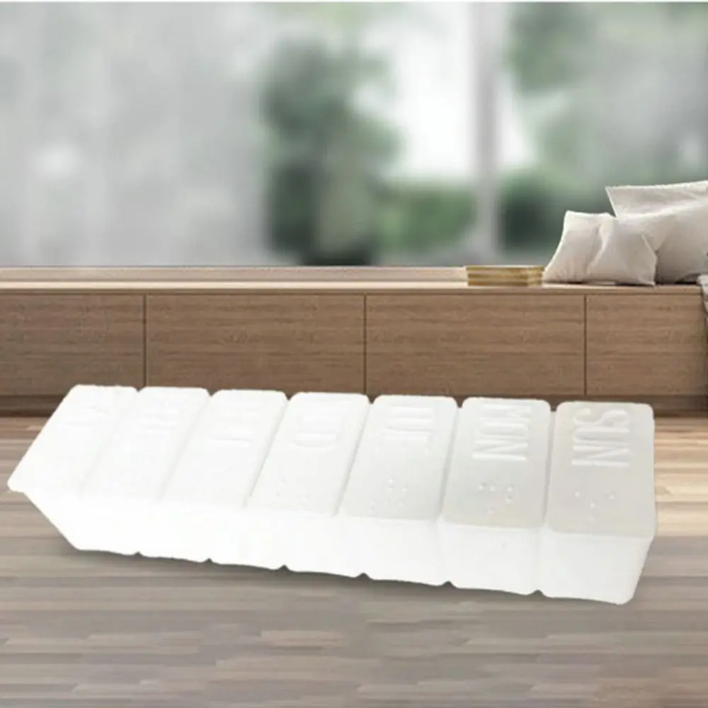 With Lid 7-frame Rectangular Pill Box Waterproof Smooth Pill Dispenser Box Long Strip Dustproof Weekly Medicine Pill Storage Box