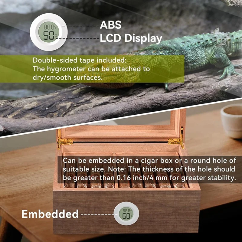 Paquete de 3 mini higrómetros y termómetro, medidor de humedad digital para interiores y exteriores, temperatura